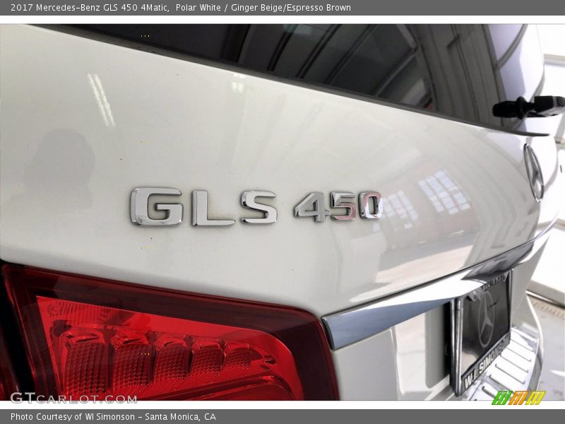 Polar White / Ginger Beige/Espresso Brown 2017 Mercedes-Benz GLS 450 4Matic