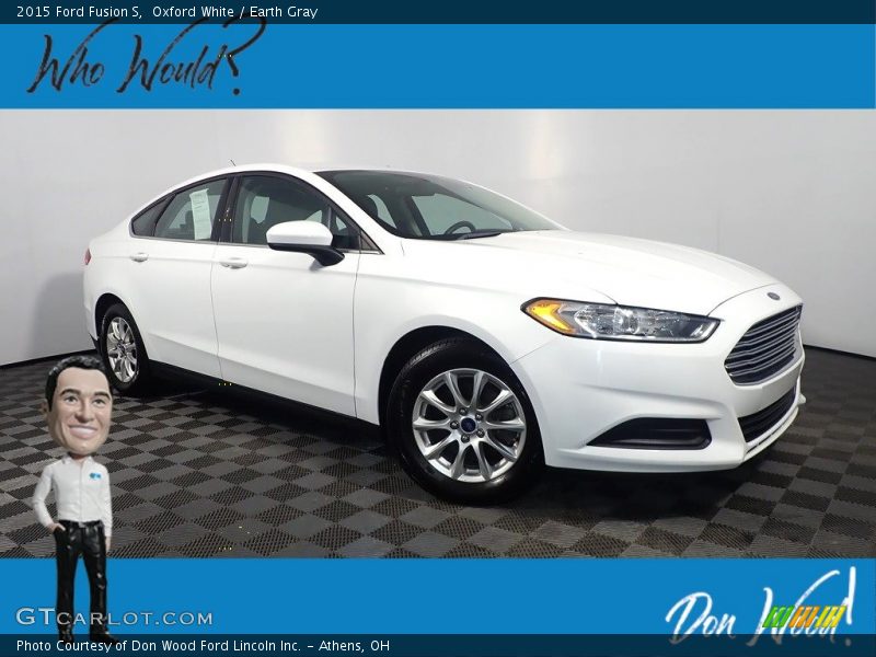Oxford White / Earth Gray 2015 Ford Fusion S