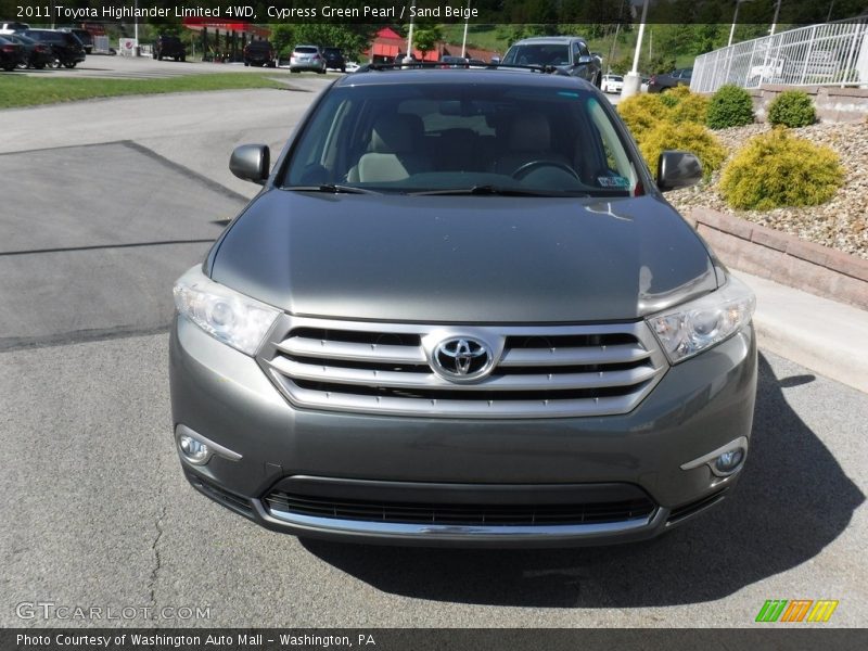 Cypress Green Pearl / Sand Beige 2011 Toyota Highlander Limited 4WD