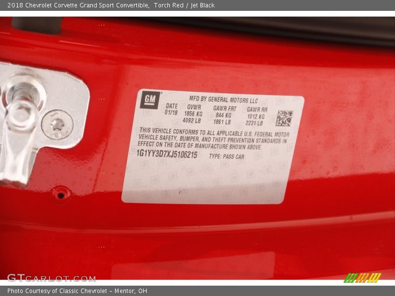 Torch Red / Jet Black 2018 Chevrolet Corvette Grand Sport Convertible
