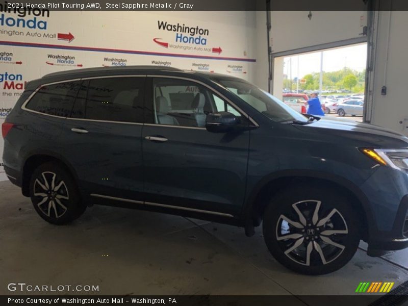 Steel Sapphire Metallic / Gray 2021 Honda Pilot Touring AWD