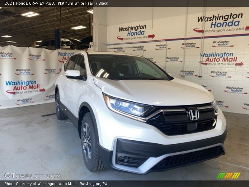 Platinum White Pearl / Black 2021 Honda CR-V EX AWD