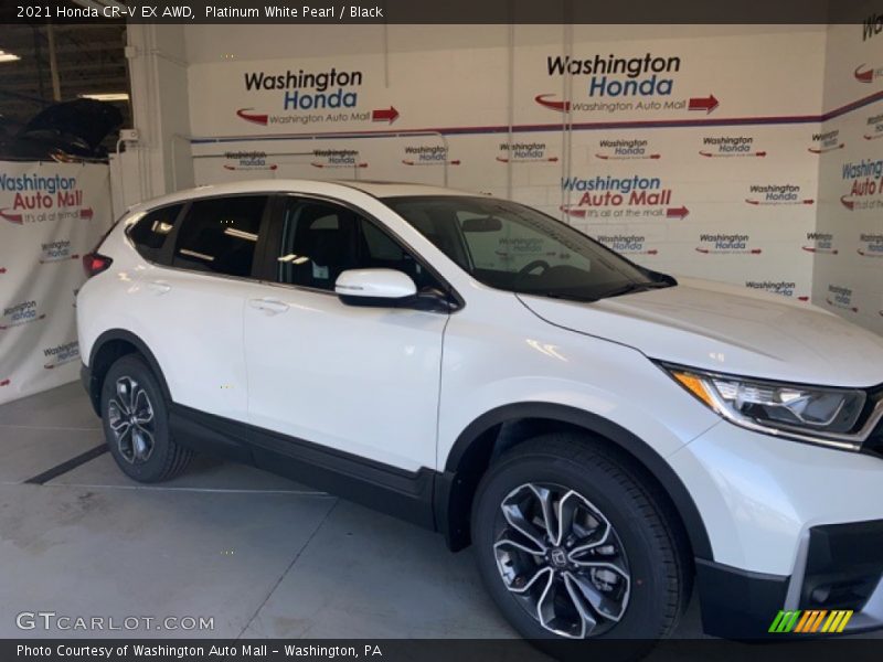 Platinum White Pearl / Black 2021 Honda CR-V EX AWD