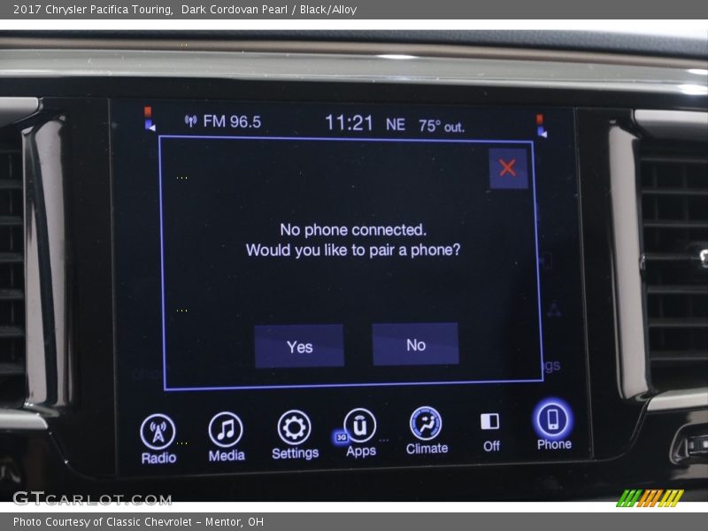Dark Cordovan Pearl / Black/Alloy 2017 Chrysler Pacifica Touring