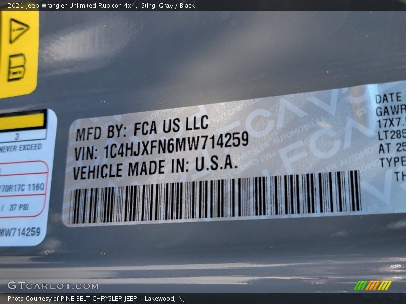 Sting-Gray / Black 2021 Jeep Wrangler Unlimited Rubicon 4x4