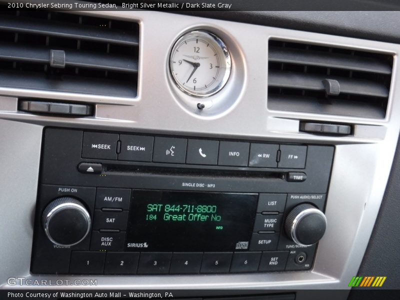 Bright Silver Metallic / Dark Slate Gray 2010 Chrysler Sebring Touring Sedan