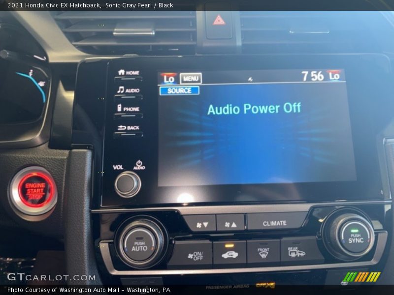Sonic Gray Pearl / Black 2021 Honda Civic EX Hatchback