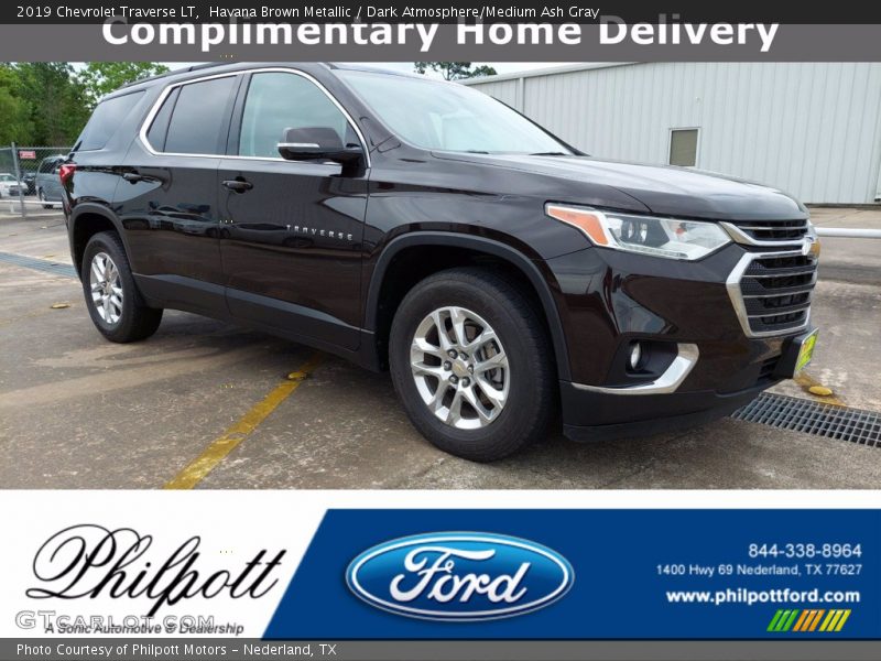 Havana Brown Metallic / Dark Atmosphere/Medium Ash Gray 2019 Chevrolet Traverse LT