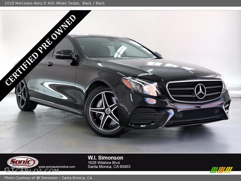 Black / Black 2018 Mercedes-Benz E 400 4Matic Sedan