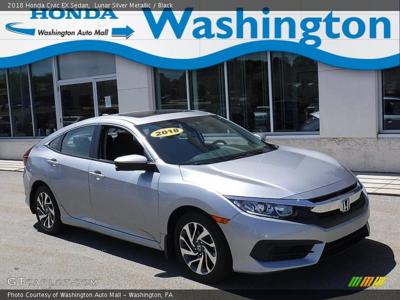 Lunar Silver Metallic / Black 2018 Honda Civic EX Sedan