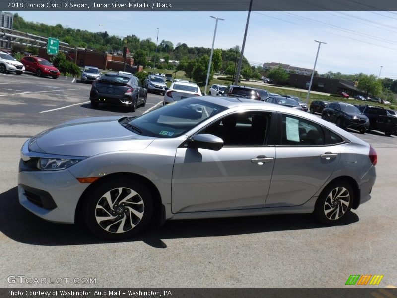Lunar Silver Metallic / Black 2018 Honda Civic EX Sedan