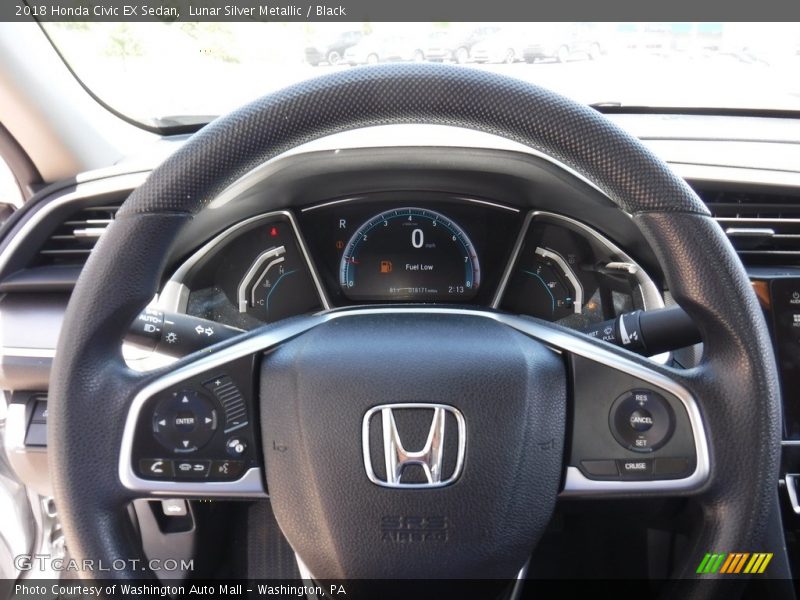 Lunar Silver Metallic / Black 2018 Honda Civic EX Sedan