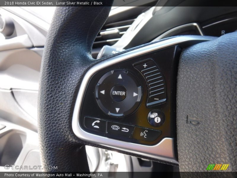 Lunar Silver Metallic / Black 2018 Honda Civic EX Sedan
