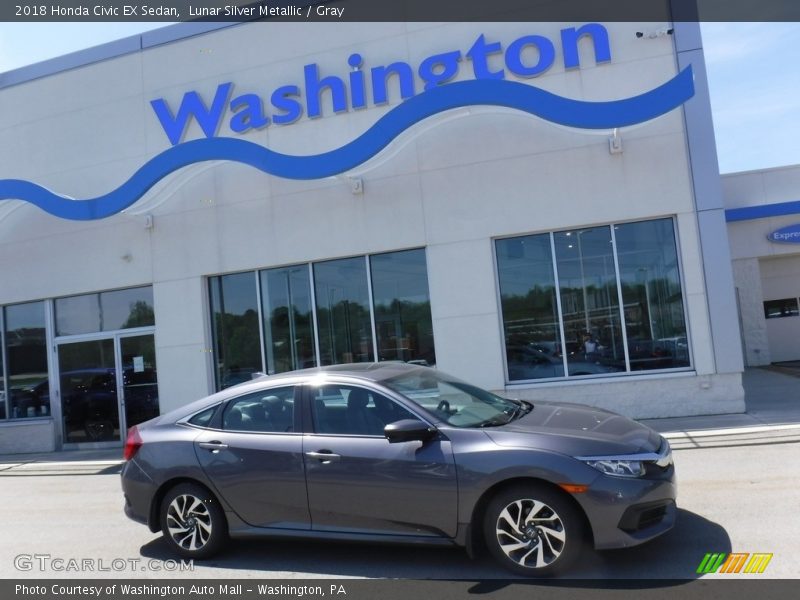Lunar Silver Metallic / Gray 2018 Honda Civic EX Sedan
