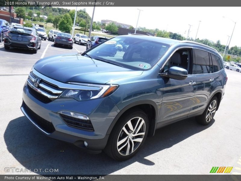 Steel Sapphire Metallic / Gray 2018 Honda Pilot Touring AWD
