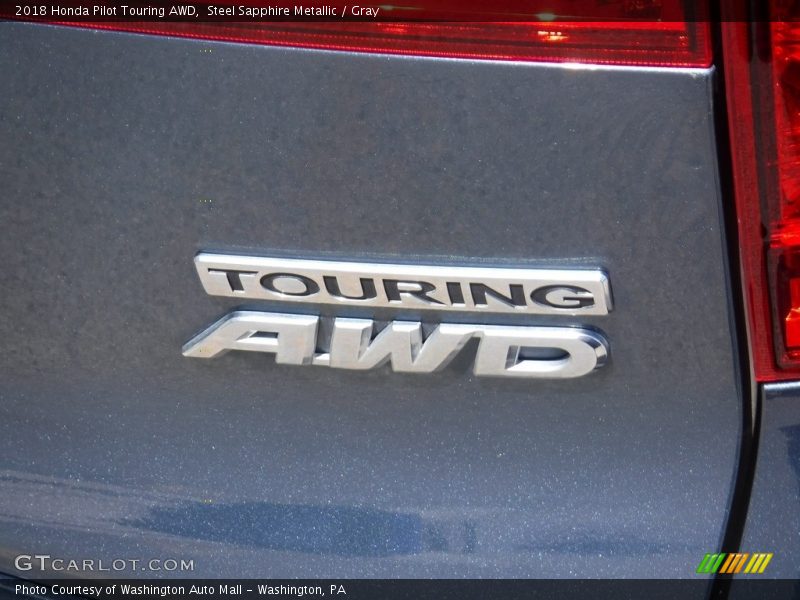 Steel Sapphire Metallic / Gray 2018 Honda Pilot Touring AWD