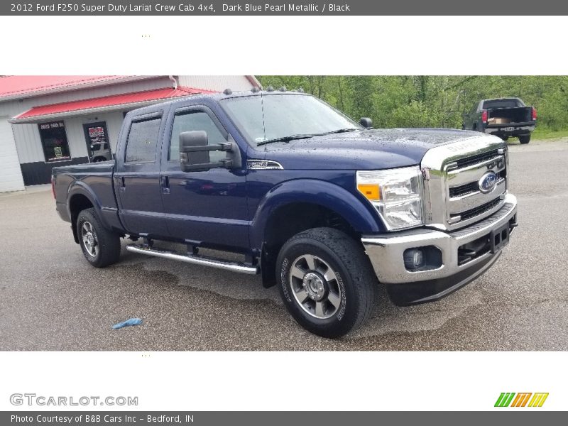 Dark Blue Pearl Metallic / Black 2012 Ford F250 Super Duty Lariat Crew Cab 4x4