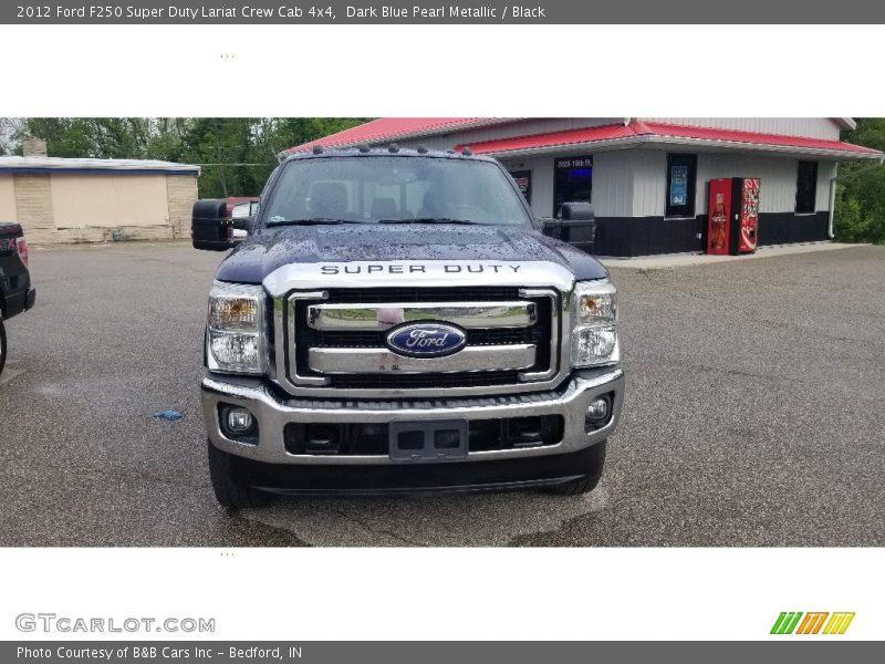 Dark Blue Pearl Metallic / Black 2012 Ford F250 Super Duty Lariat Crew Cab 4x4