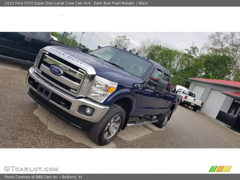 Dark Blue Pearl Metallic / Black 2012 Ford F250 Super Duty Lariat Crew Cab 4x4