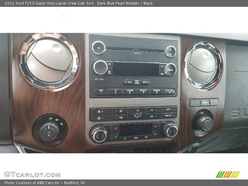 Dark Blue Pearl Metallic / Black 2012 Ford F250 Super Duty Lariat Crew Cab 4x4
