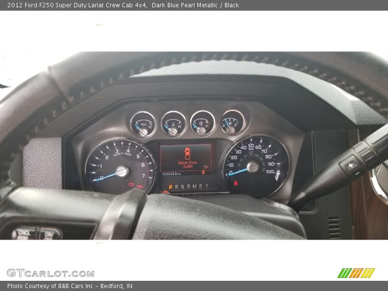 Dark Blue Pearl Metallic / Black 2012 Ford F250 Super Duty Lariat Crew Cab 4x4