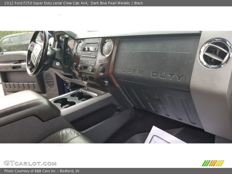 Dark Blue Pearl Metallic / Black 2012 Ford F250 Super Duty Lariat Crew Cab 4x4