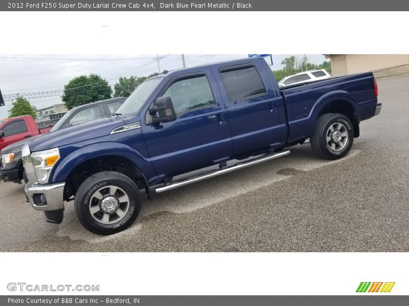 Dark Blue Pearl Metallic / Black 2012 Ford F250 Super Duty Lariat Crew Cab 4x4