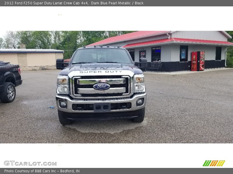 Dark Blue Pearl Metallic / Black 2012 Ford F250 Super Duty Lariat Crew Cab 4x4