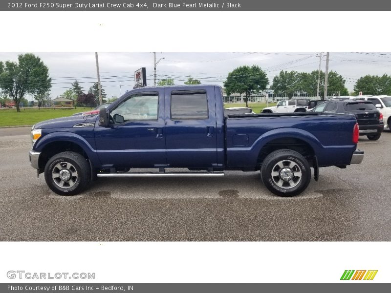 Dark Blue Pearl Metallic / Black 2012 Ford F250 Super Duty Lariat Crew Cab 4x4