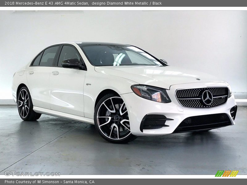 designo Diamond White Metallic / Black 2018 Mercedes-Benz E 43 AMG 4Matic Sedan