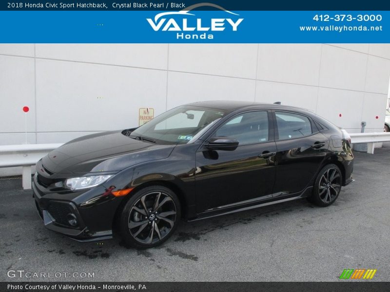 Crystal Black Pearl / Black 2018 Honda Civic Sport Hatchback