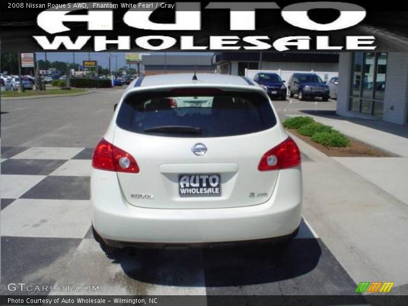 Phantom White Pearl / Gray 2008 Nissan Rogue S AWD