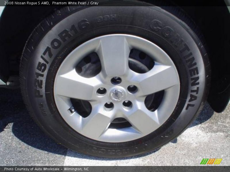 Phantom White Pearl / Gray 2008 Nissan Rogue S AWD