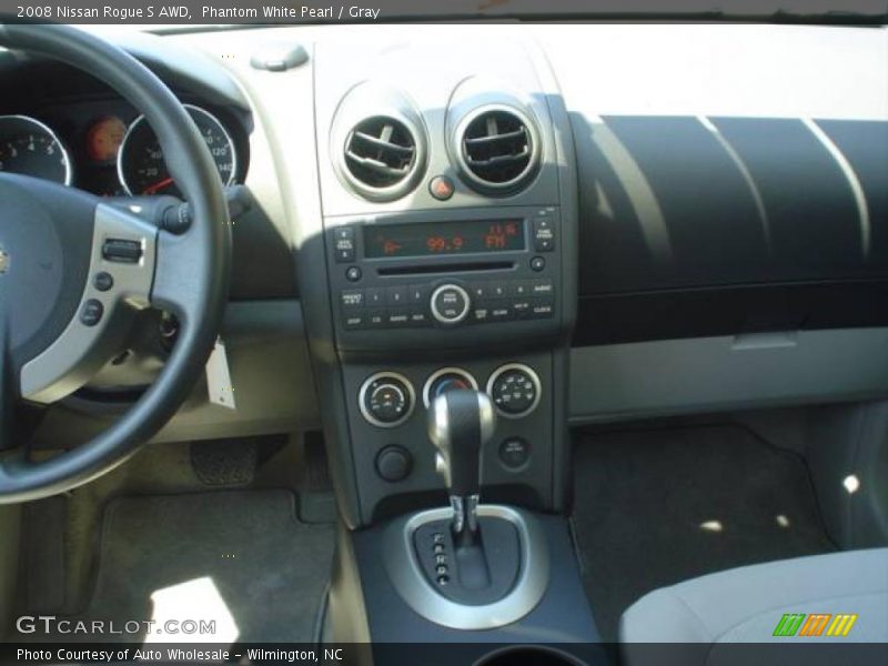 Phantom White Pearl / Gray 2008 Nissan Rogue S AWD