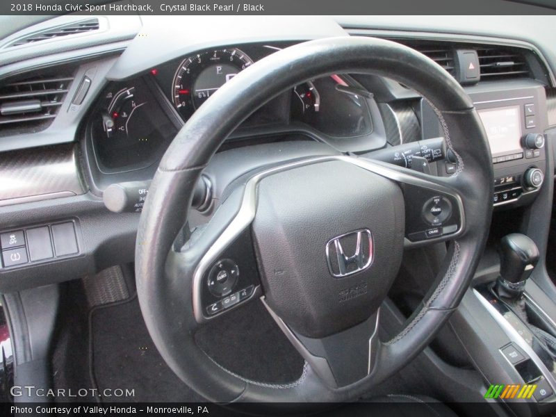 Crystal Black Pearl / Black 2018 Honda Civic Sport Hatchback