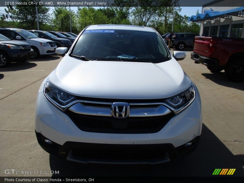 White Diamond Pearl / Ivory 2018 Honda CR-V EX AWD