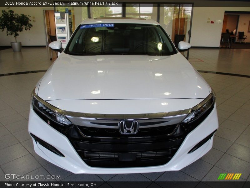 Platinum White Pearl / Black 2018 Honda Accord EX-L Sedan
