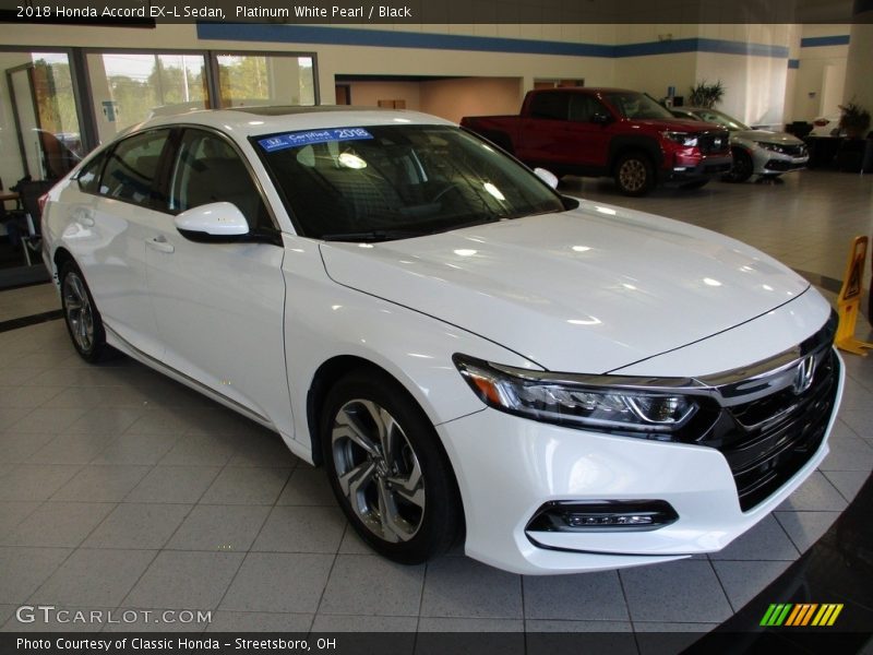 Platinum White Pearl / Black 2018 Honda Accord EX-L Sedan