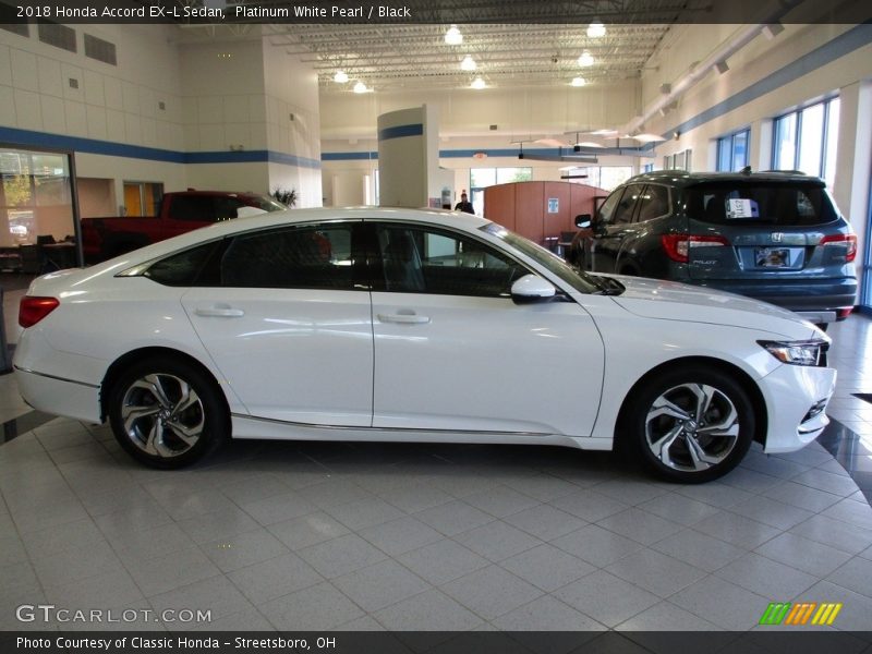 Platinum White Pearl / Black 2018 Honda Accord EX-L Sedan