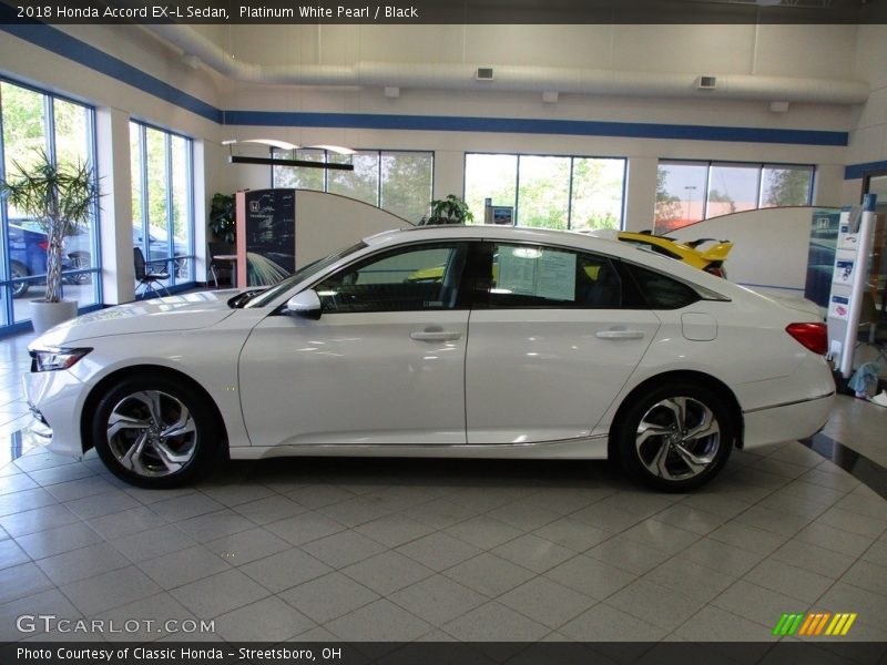 Platinum White Pearl / Black 2018 Honda Accord EX-L Sedan