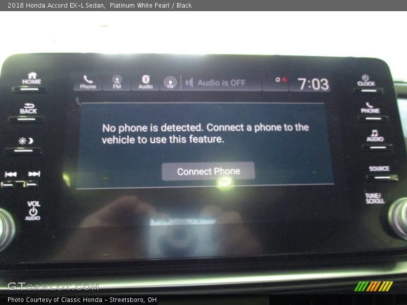 Platinum White Pearl / Black 2018 Honda Accord EX-L Sedan