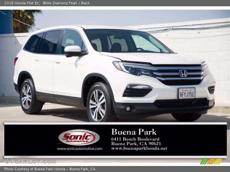 White Diamond Pearl / Black 2018 Honda Pilot EX