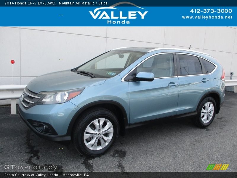 Mountain Air Metallic / Beige 2014 Honda CR-V EX-L AWD