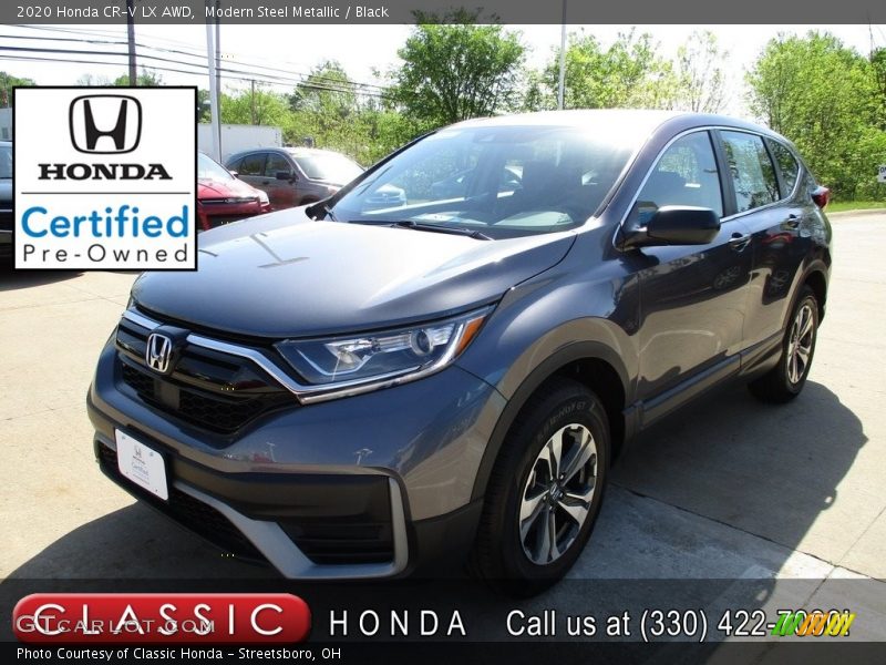 Modern Steel Metallic / Black 2020 Honda CR-V LX AWD