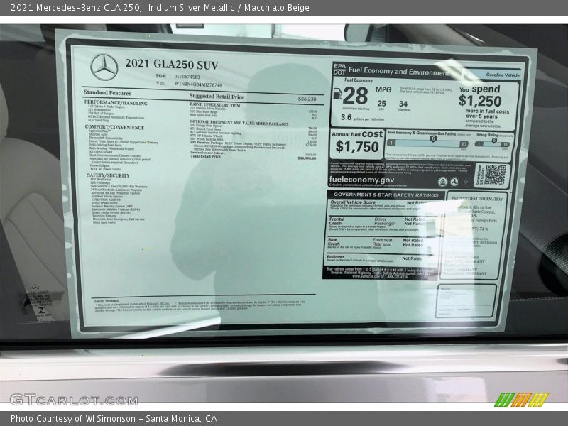 Iridium Silver Metallic / Macchiato Beige 2021 Mercedes-Benz GLA 250