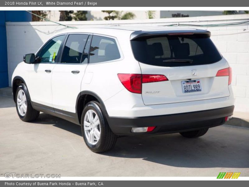 White Diamond Pearl / Beige 2018 Honda Pilot LX