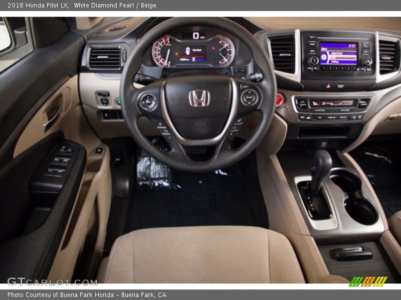 White Diamond Pearl / Beige 2018 Honda Pilot LX