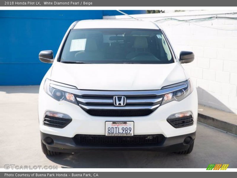 White Diamond Pearl / Beige 2018 Honda Pilot LX