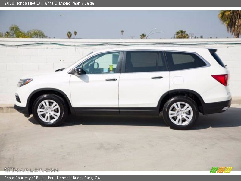 White Diamond Pearl / Beige 2018 Honda Pilot LX