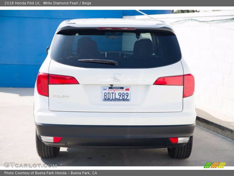 White Diamond Pearl / Beige 2018 Honda Pilot LX